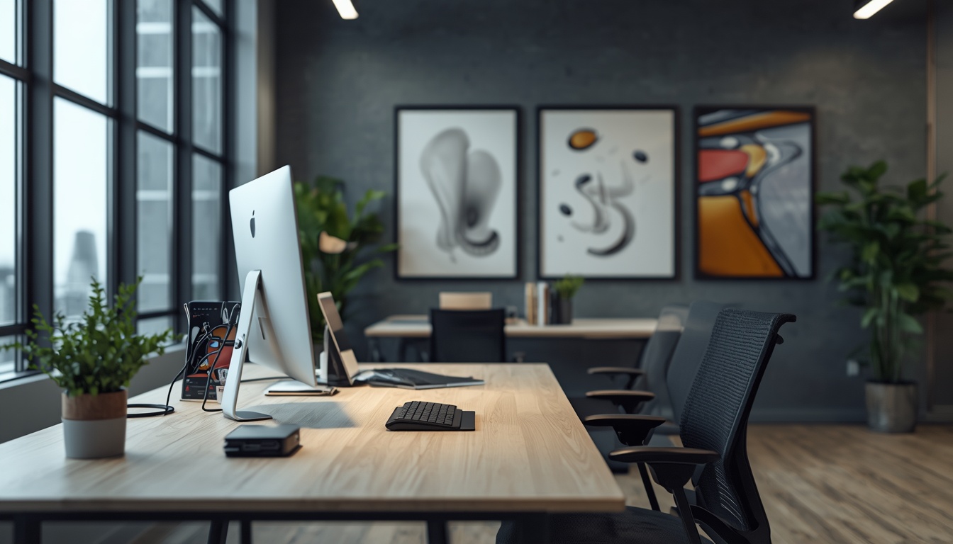 Beautkne modern workspace with ergonomic focus