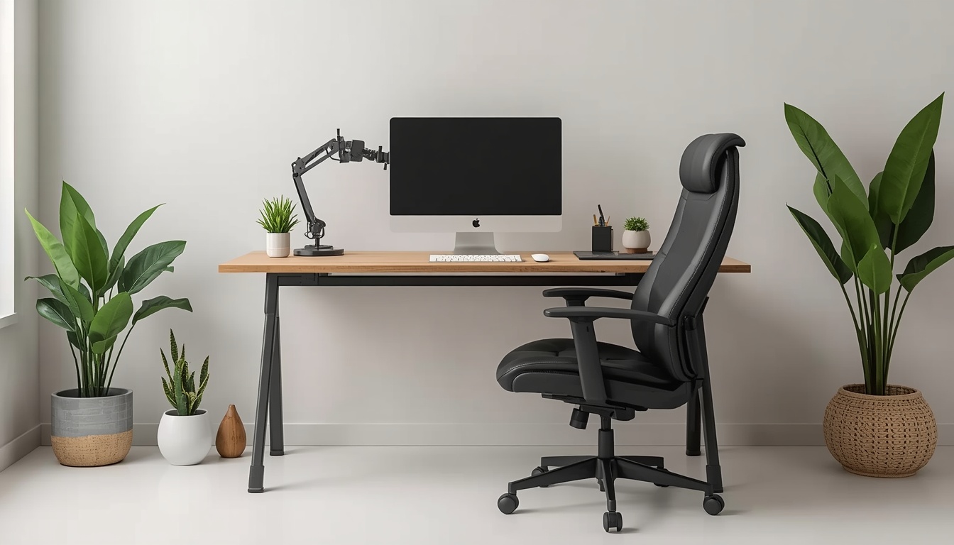 Beautkne ergonomic desk setup example